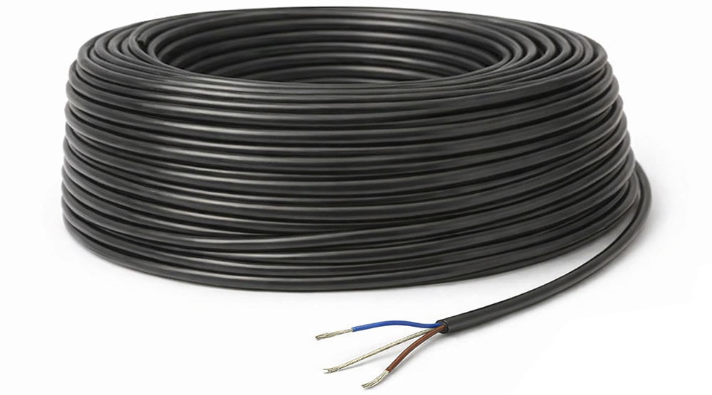 copy of Câble électrique rond 2x0.5mm² sur téflon avec câble acier porteur couleur noir 2